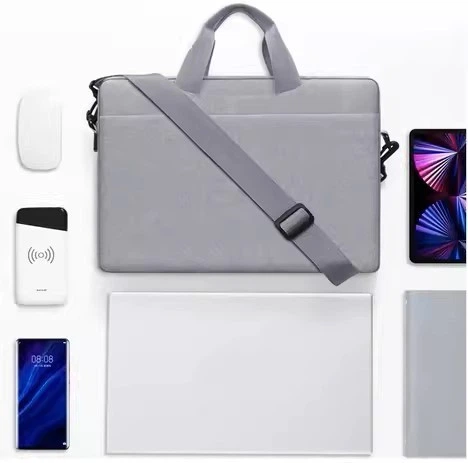 Стильная сумка для ноутбука BUBM 14 " серая текстиль - изображение 8
