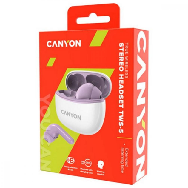 Навушники бездротові Canyon TWS-5 Purple (CNS-TWS5PU) купить в интернет ...