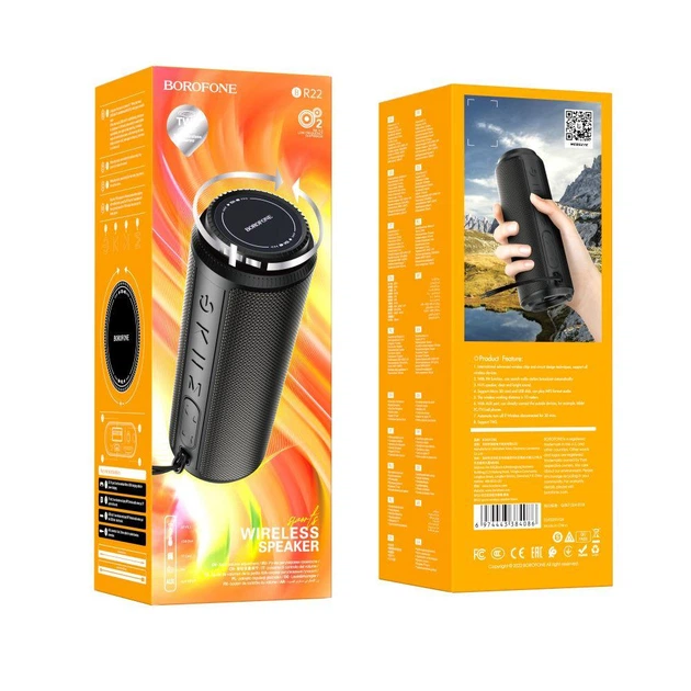 Бездротова колонка Bluetooth акустика Borofone BR22 |10W, BT 5.1, FM, TF, USB, AUX, TWS| Black - зображення 8