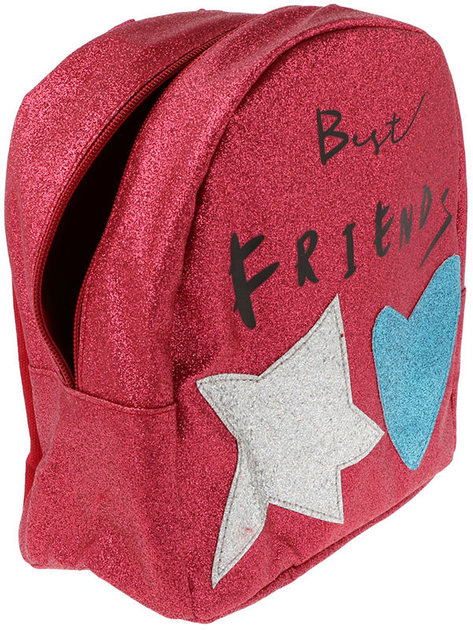 Дитячий рюкзак Inca Best Friends блискучий червоний із зіркою та серцем (8435142622230) - зображення 1