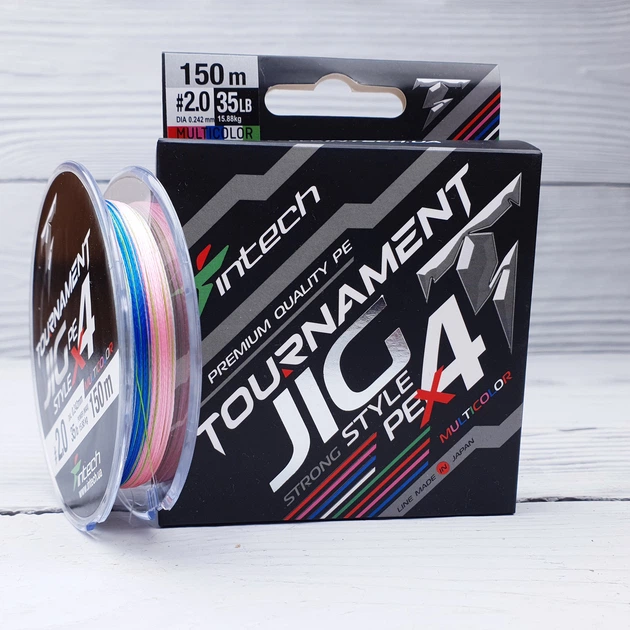 Плетений тонучий шнур для рибалки Intech Tournament Jig Style PE X4 Multicolor 150m 0.187мм #1.2 - Фото 2 Плетений тонучий шнур для рибалки Intech Tournament Jig Style PE X4 Multicolor 150m 0.187мм #1.2 - зображення 2