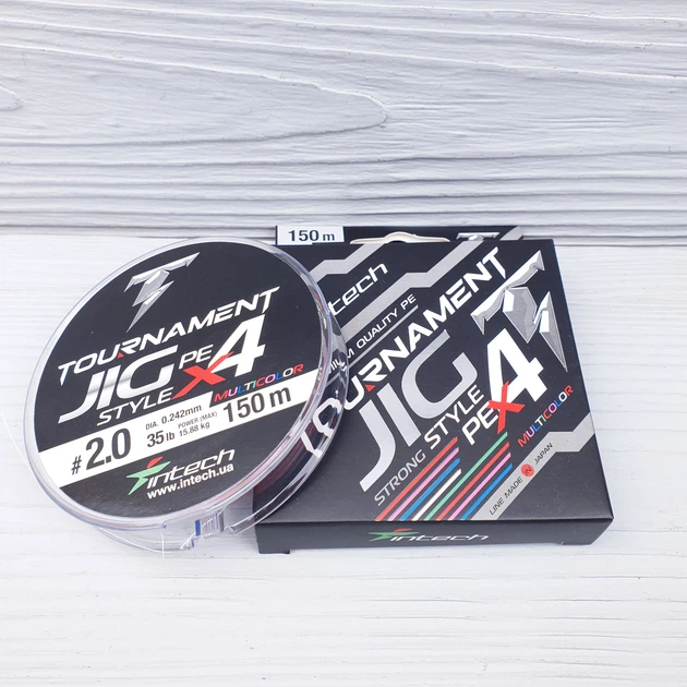 Плетений тонучий шнур для рибалки Intech Tournament Jig Style PE X4 Multicolor 150m 0.153мм #0.8 - зображення 2