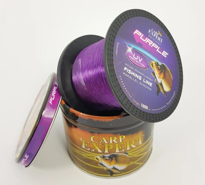 Леска мононить для рыбалки на карпа Carp Expert UV Purple 1000м 0.35мм - изображение 2