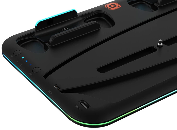 Stojak do PS5 Canyon CS-5 RGB z chłodzeniem i ładowaniem do gamepadów Black (CND-CSPS5B) - obraz 4