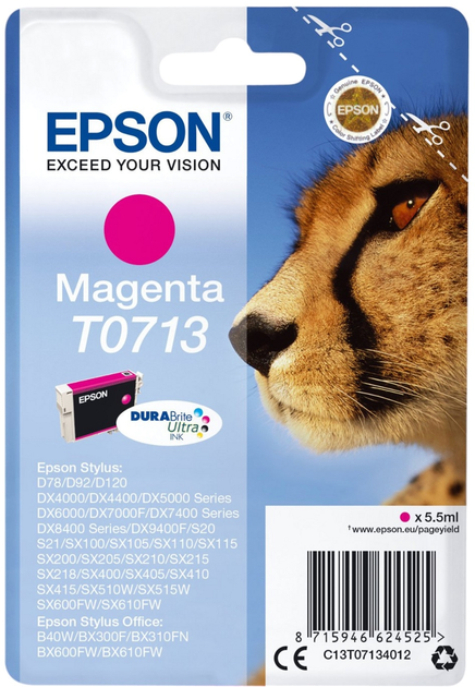 Tusz Epson T0713 Magenta (C13T07134012) - obraz 1