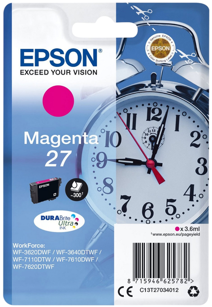 Tusz Epson 27 Magenta (C13T27034012) - obraz 1
