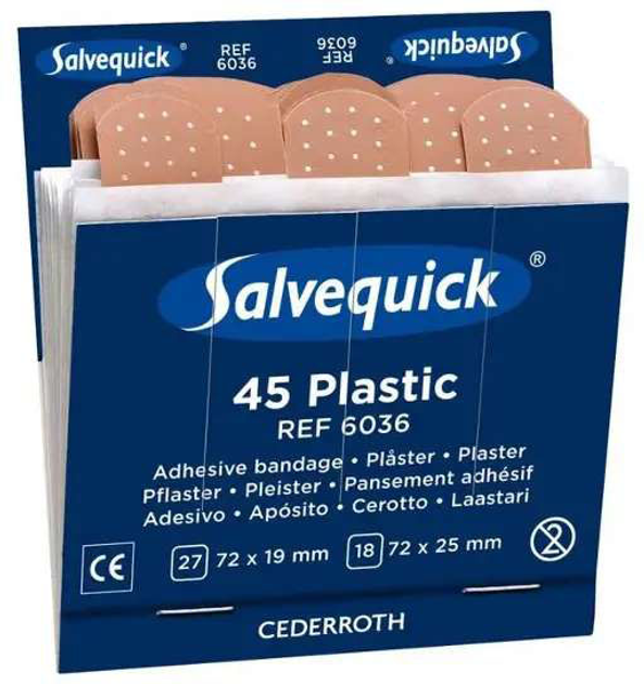 Zestaw plastrów Salvequick plastic plasters 2 sizes refill (7310610060367) - obraz 1