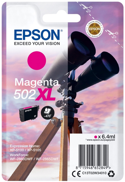 Tusz Epson 502XL Magenta (C13T02W34010) - obraz 1