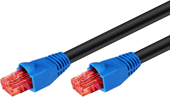 Zewnętrzny kabel krosowy Goobay 94393 Cat 6 U/UTP 30 m Czarny (4040849943935) - obraz 1