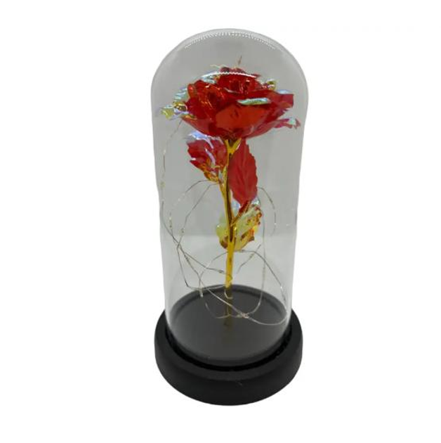 Роза в стеклянной колбе Rose of Love с LED подсветкой Красная – фото ...