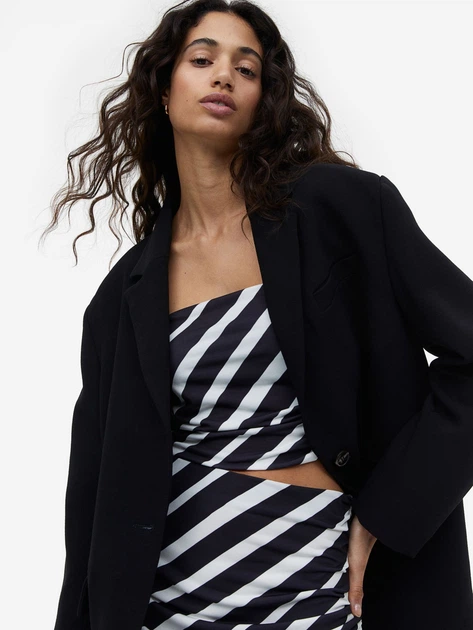 Топ женский H&M 061160495_blackwhite M Черный/Белый (6666000302663) - изображение 4