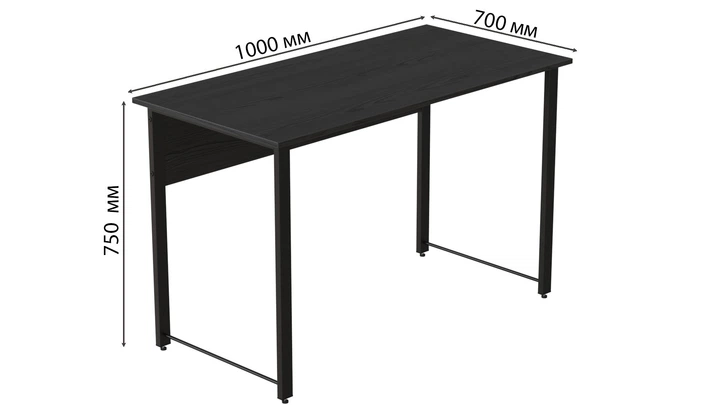 Комп'ютерний стіл Ferrum-decor Курт 75x100x70 чорний ДСП Сосна Кембра 16мм - зображення 6