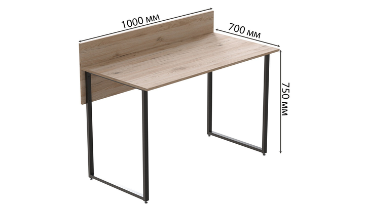 Компьютерный стол Ferrum-decor Скай 75x100x70 черный ДСП Дуб Сан-Марино ...