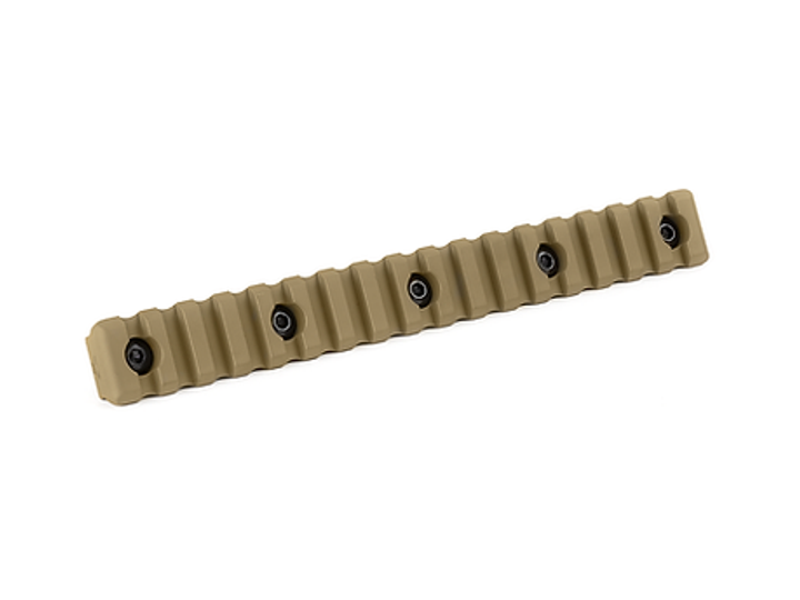 Планка Пикатинни КРУК CRC 9019 Coyote Tan на 17 слотов с креплением M-Lok - изображение 1