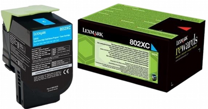 Toner Lexmark 802XC Cyan (734646481328) - obraz 1