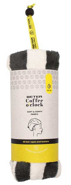 Ręcznik-turban Beter Coffee Oclock mikrofibrowy w paski (8412122222864) - obraz 1