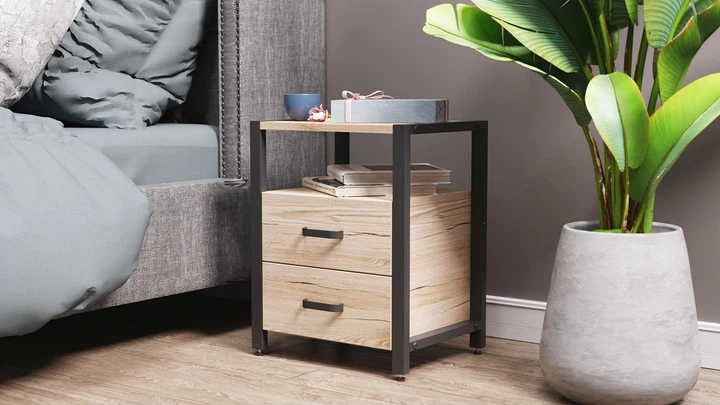 Тумба універсальна Ferrum-decor Вів'єн 2/2 50x41x40 чорний ДСП Дуб Сан-Маріно 16мм (XK00110) - Фото 2 Тумба універсальна Ferrum-decor Вів'єн 2/2 50x41x40 чорний ДСП Дуб Сан-Маріно 16мм (XK00110) - зображення 2