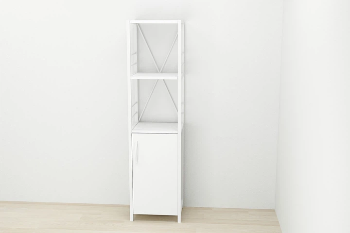 Этажерка 3/34 Ferrum-decor Серии Конект с тумбой 144x34x28 Белый ДСП Белое (FD1007) - Фото 2 Этажерка 3/34 Ferrum-decor Серии Конект с тумбой 144x34x28 Белый ДСП Белое (FD1007) - изображение 2