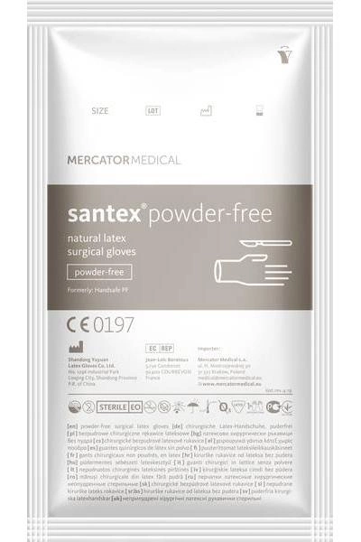 Рукавички хірургічні латексні Mercator Medical Santex Powder-Free 7.5 Кремові 1 пара (00-00000162) - зображення 1