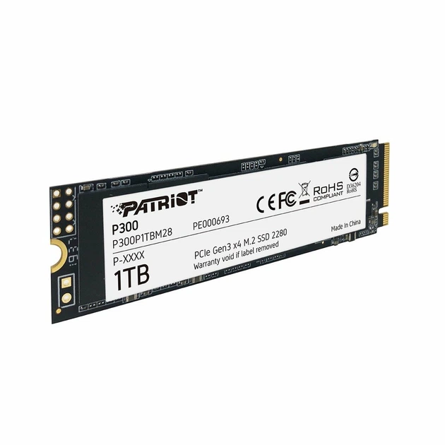 Твердотельный накопитель SSD M.2 Patriot P300 1TB NVMe 2280 PCIe 3.0x4 3D NAND TLC P300P1TBM28 - изображение 3