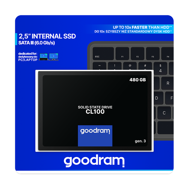 Накопитель SSD 2.5" Goodram SSDPR-CL100-480-G3 480GB CL100 G3 SATA 3.0 - изображение 3