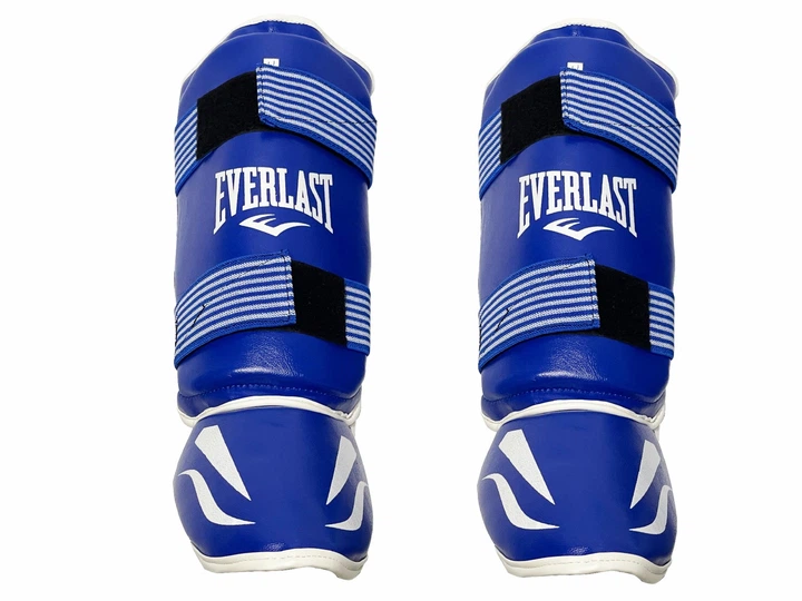 Фути захист гомілки та стопи для єдиноборств Everlast із еко-шкіри сині M (Захист з футами) - Фото 2 Фути захист гомілки та стопи для єдиноборств Everlast із еко-шкіри сині M (Захист з футами) - зображення 2
