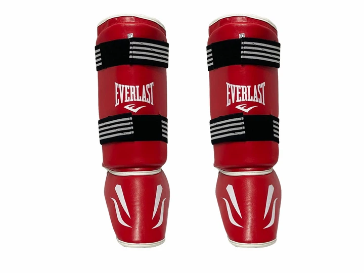 Фути захист гомілки та стопи для єдиноборств Everlast із еко-шкіри червоні M (Захист з футами) - Фото 2 Фути захист гомілки та стопи для єдиноборств Everlast із еко-шкіри червоні M (Захист з футами) - зображення 2