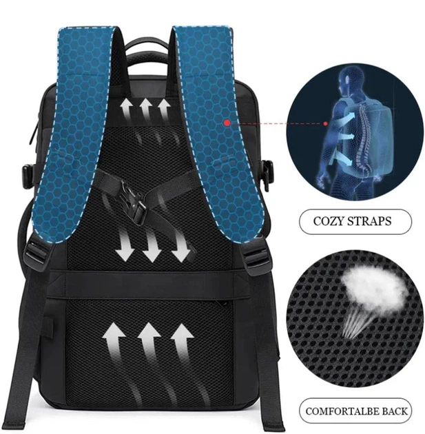 Рюкзак с USB портом Bange Travel backpack 45L (BG-1908D) Дорожная сумка для мужчин и женщин Черный - изображение 6