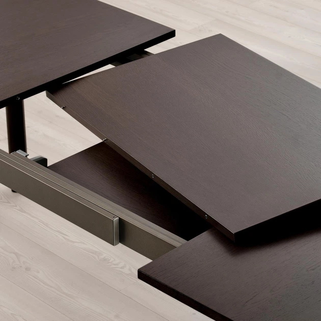Стіл+6 стільців IKEA STRANDTORP / MÅRENÄS, коричневий, чорний gunnared темно-сірий, 150, 205, 260 см, - изображение 3