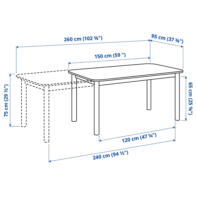 Стіл+6 стільців IKEA STRANDTORP / MÅRENÄS, коричневий, чорний gunnared темно-сірий, 150, 205, 260 см, - изображение 8