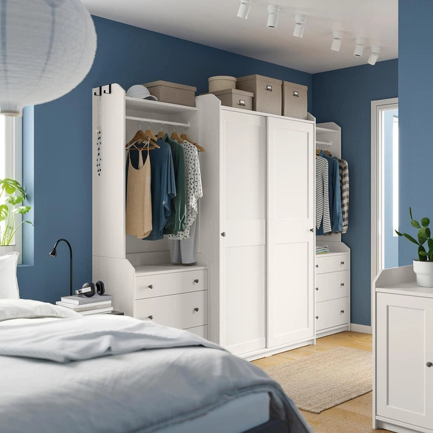 Гардероб IKEA ХАУГА, комбинация, белый, 258x55x199 см, 793.881.64 - Фото 2 Гардероб IKEA ХАУГА, комбинация, белый, 258x55x199 см, 793.881.64 - изображение 2