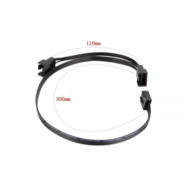 Кабель-перехідник кулера ALSEYE 4Pin Male (папа) на 2шт 4Pin Female (мама) PWM 30см - зображення 5