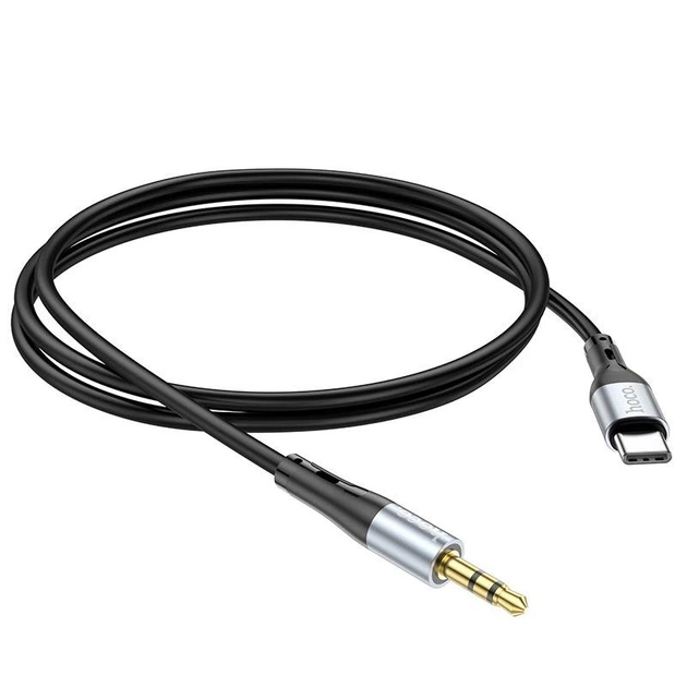 Кабель HOCO UPA22 - 3.5mm to Type-C silicone digital audio conversion 1 метр чорний - зображення 2