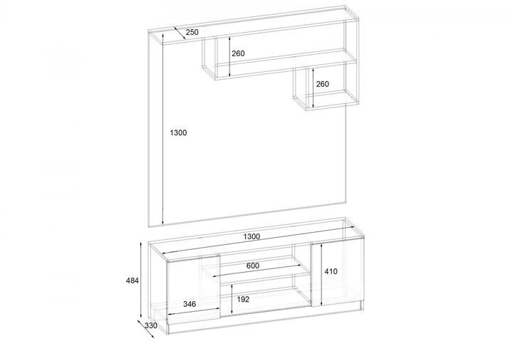 Прихожая ГКШ-10 Континент 1300/350/1900 Дуб Конкордія - изображение 3