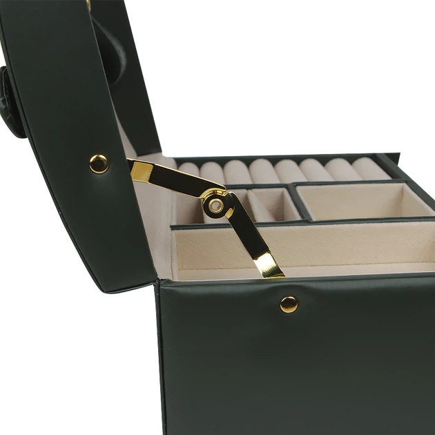 Шкатулка Casegrace SP-01111 Green 17*12*12,5 см для украшений и ювелирных изделий трехуровневая с зеркалом - Фото 4 Шкатулка Casegrace SP-01111 Green 17*12*12,5 см для украшений и ювелирных изделий трехуровневая с зеркалом - изображение 4