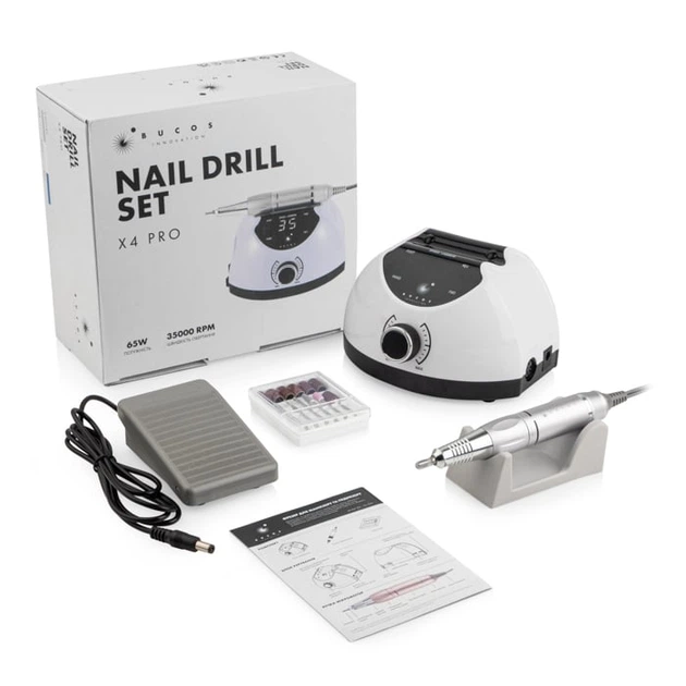 Фрезер для маникюра Bucos Nail Drill X4 PRO WHITE PEARL 65 Ватт, 35 000 об./мин. - изображение 7
