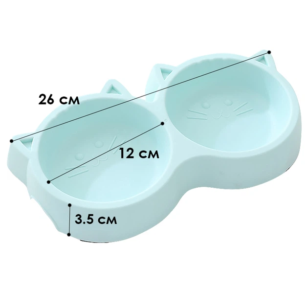 Миска для кошек Taotaopets Cat 123307 Blue двойная пластиковая - Фото 4 Миска для кошек Taotaopets Cat 123307 Blue двойная пластиковая - изображение 4