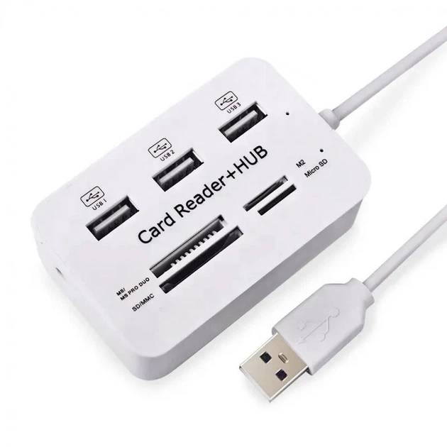 Док-станция XON SmartHub SD/TF + 3xUSB3.0 Белый (UHAHP070033B 5078) - Фото 1 Док-станция XON SmartHub SD/TF + 3xUSB3.0 Белый (UHAHP070033B 5078) - изображение 1