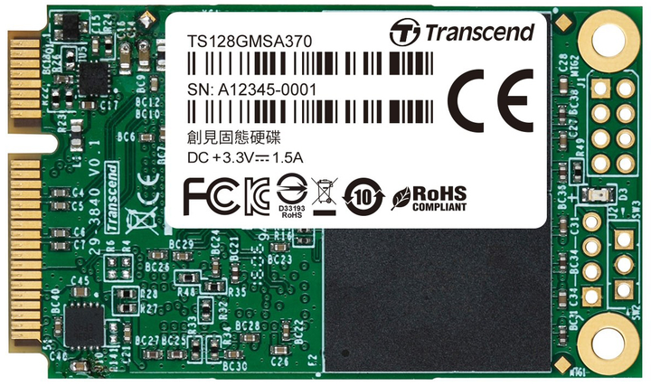 Dysk SSD Transcend MSA370 128GB mSATA MLC (TS128GMSA370) - obraz 1