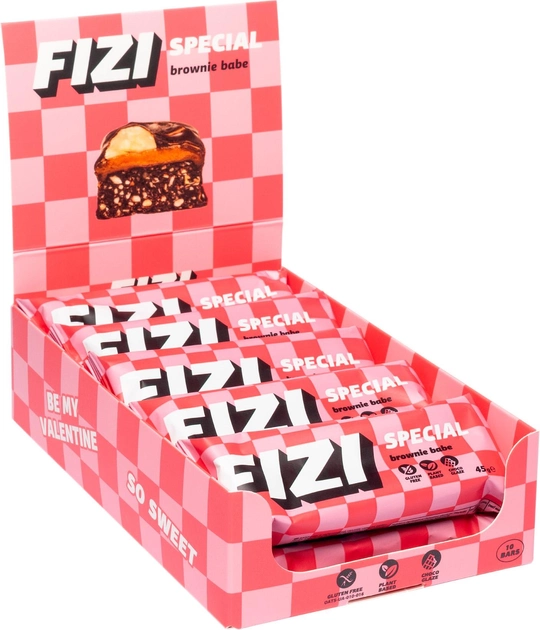 Акция на Упаковка шоколадних батончиків Fizi Brownie Babe 45 г х 10 шт от Rozetka