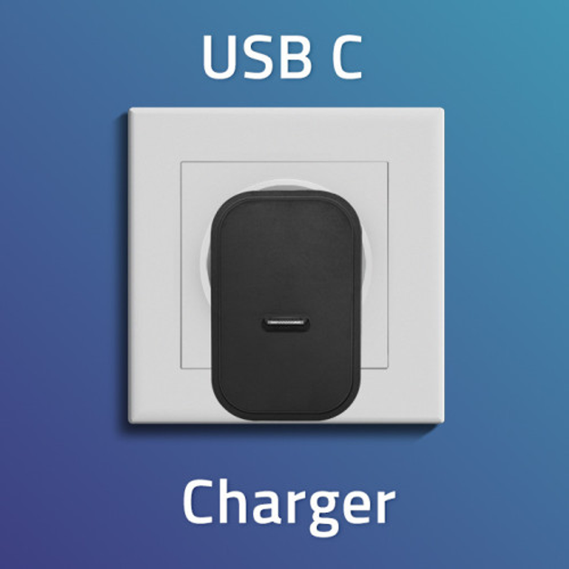 Мережевий зарядний пристрій Qoltec Super Quick PD charger USB-C 20W 5-12V 1.67-3A Black - зображення 3