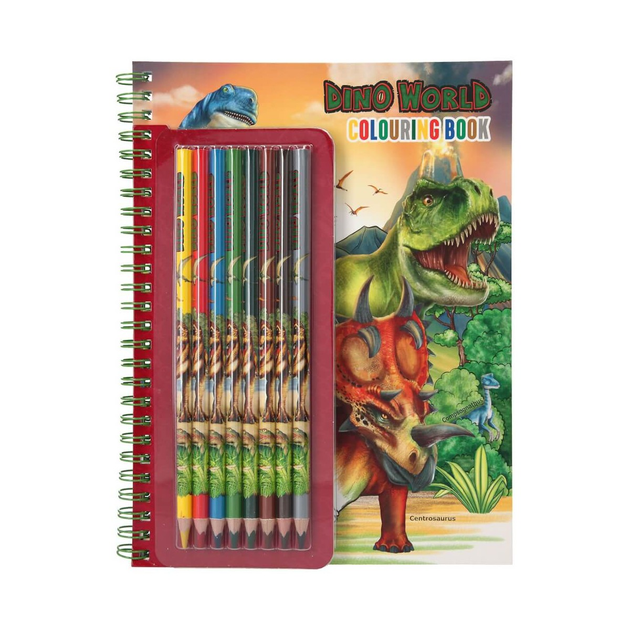 Kolorowanka Depesche Dino World z kolorowymi ołówkami (4010070600600) - obraz 1