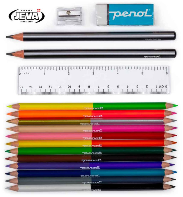 Piórnik podwójny Jeva TwoZip Rainbow Mermaid z wyposażeniem (5705503865723) - obraz 3
