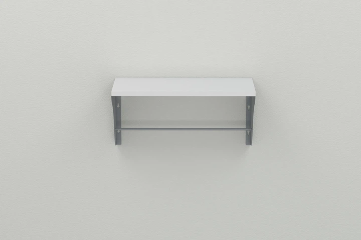 Полка настенная Ferrum-decor Комфи 260x600x240 металл Серый ДСП Белое 16 мм (KOM0036) - изображение 2