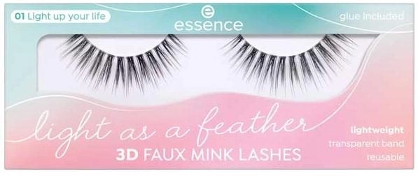 Штучні вії Essence Cosmetics Light As A Feather 3D Faux Mink Lashes 01 Light up your life чорні 1 пара (4059729394279) - зображення 1