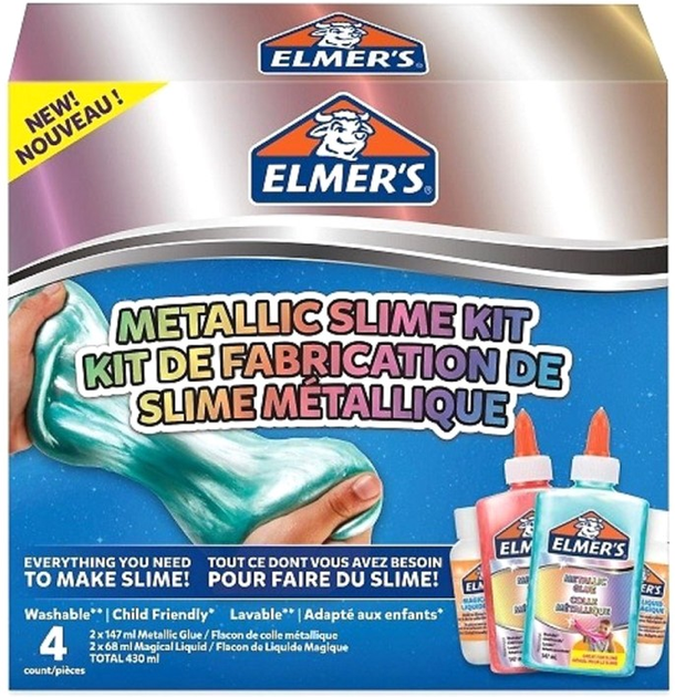 Набір для створення слаймів Elmer's Metallic Slime Kit (3026981094835) - зображення 2