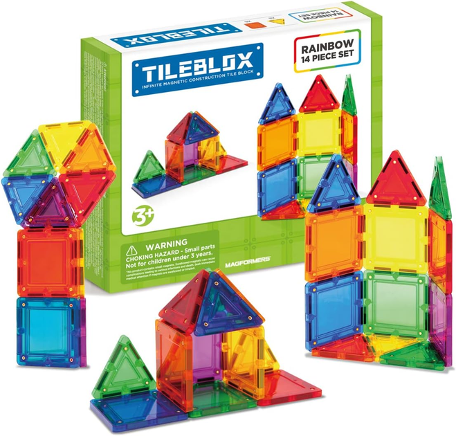 Klocki magnetyczne Tileblox Rainbow 14 elementów (8809465533984) - obraz 1