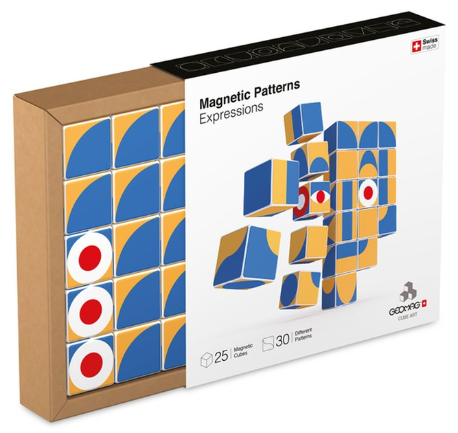 Klocki magnetyczne Geomag Cubeart Magnetic Patterns Expression 25 elementów (0871772000587) - obraz 1