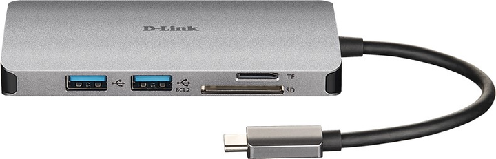 USB-хаб D-Link DUB-M610 6-in-1 USB-C to HDMI/Card Reader/Power Delivery Silver - зображення 2