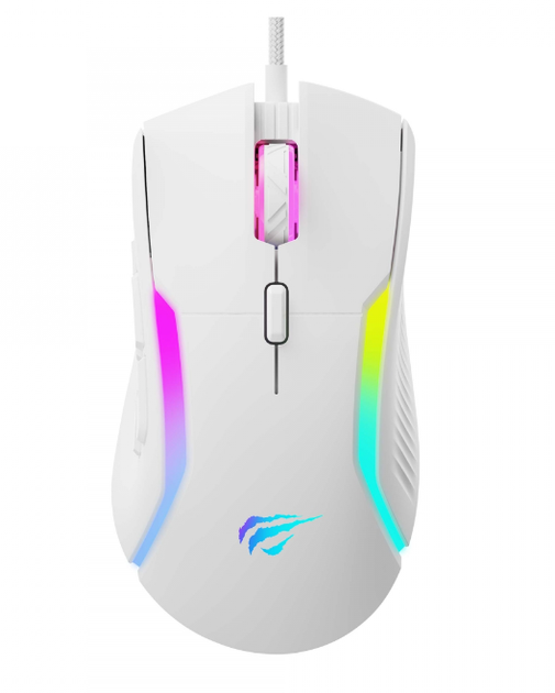 Игровая мышка Havit HV-MS1033 с RGB подсветкой, программируемые кнопки USB White - изображение 1